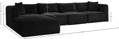 Shaggy - 5 Piece Modular Sectional With Ottoman