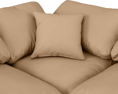 Indulge - Faux Leather 5 Piece Modular Sectional - Tan