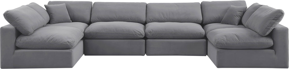 Comfy - 6 Piece Velvet Modular Armless Sectional