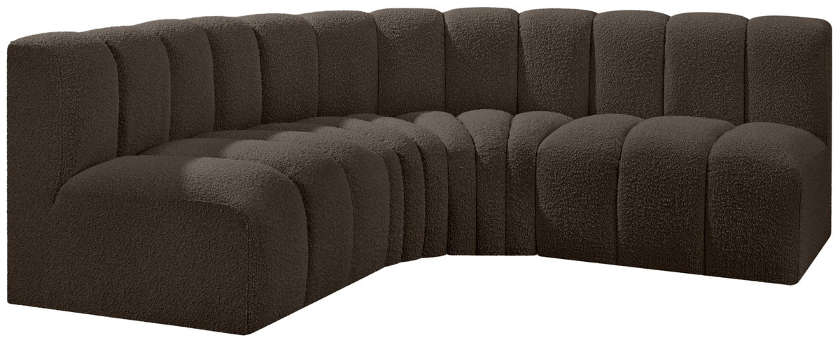 Arc - Boucle Fabric 4 Piece Corner Modular Sofa