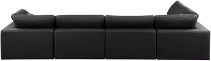 Comfy - 5 Piece Faux Leather Modular Sectional
