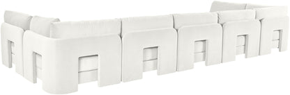 Hammond - Velvet Performance Fabric Upholstered 7 Piece U-Shaped Armless Sectional
