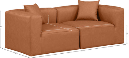 Cube - Modular 2 Piece Sofa - Cognac