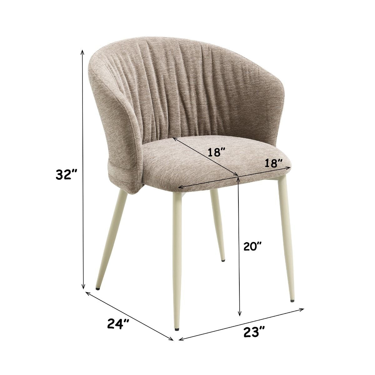 Ogin - Arm Chair (Set of 2) - Dark Beige & Natual