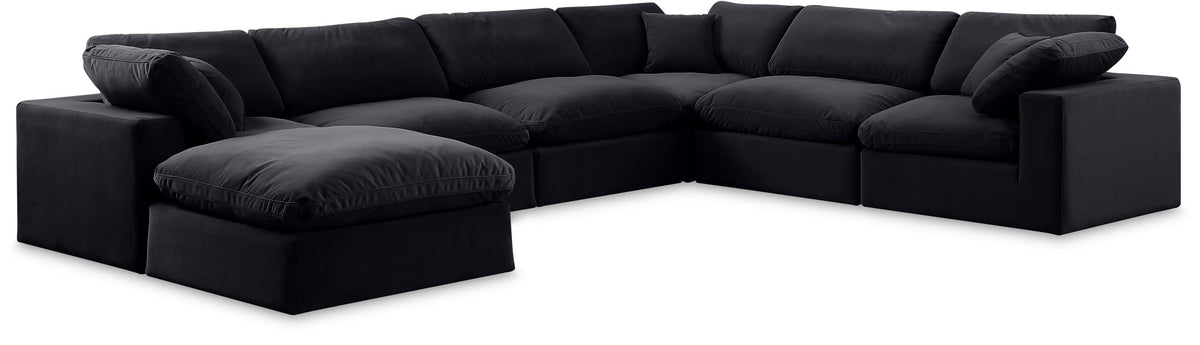 Comfy - 7 Piece Velvet Modular Sectional With Chaise