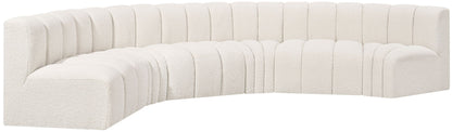 Arc - Boucle Fabric 6 Piece U-Shaped Modular Sofa