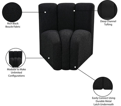 Arc - Boucle Fabric Curved Corner Chair