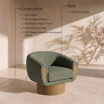 Avella - Interwoven Fabric Swivel Accent Chair