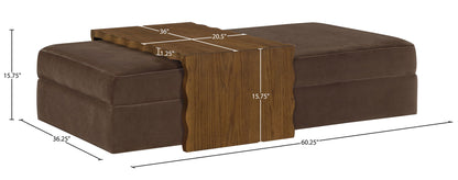 Woodra - Velvet Coffee Table/Ottoman