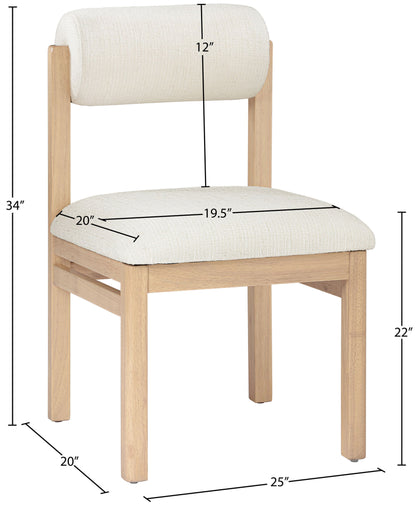 Roundhill - Fabric Dining Chair (Set of 2) - Natural Frame