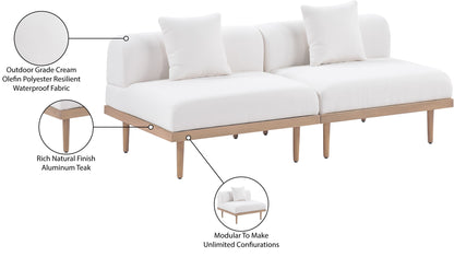Laguna - 2 Piece Resilient Water Resistant Fabric 71" Outdoor Patio Armless Modular Loveseat