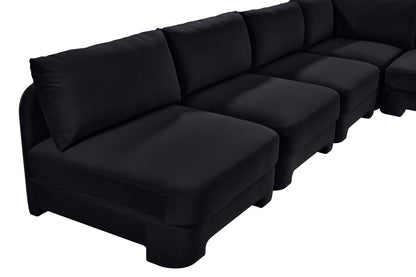 Hammond - Velvet Performance Fabric Upholstered 7 Piece Armless Sectional