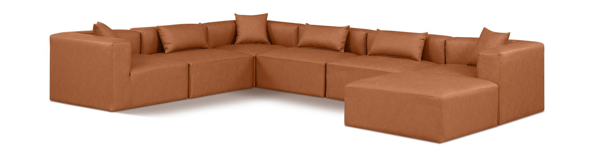 Cube - 7 Piece Modular Sectional - Cognac