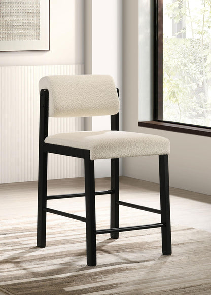 Kehoe Upholstered Counter Height Chair Cream and Black (Set of 2)