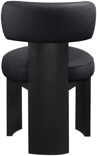 Atelier - Vegan Leather Upholstered Dining Chair (Set of 2) - Black Frame