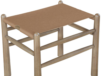 Santos - Faux Leather Upholstered Bench - Walnut Frame