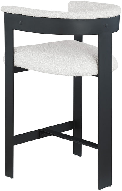 Romeo - Boucle Counter Stool With Black Base (Set of 2)