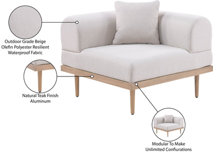 Laguna - Resilient Water Resistant Fabric Upholstered Outdoor Patio Modular Corner Chair