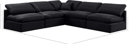 Indulge - Velvet 5 Piece Modular Corner Armless Sectional