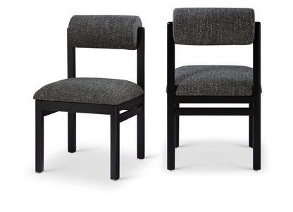 Roundhill - Fabric Dining Chair (Set of 2) - Black Frame