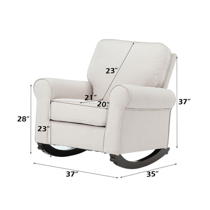 Elvin - Rocking Chair - Beige Fabric