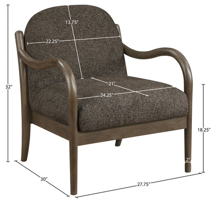 Helmsley - Performance Fabric Upholstered Accent Chair - Brown Frame