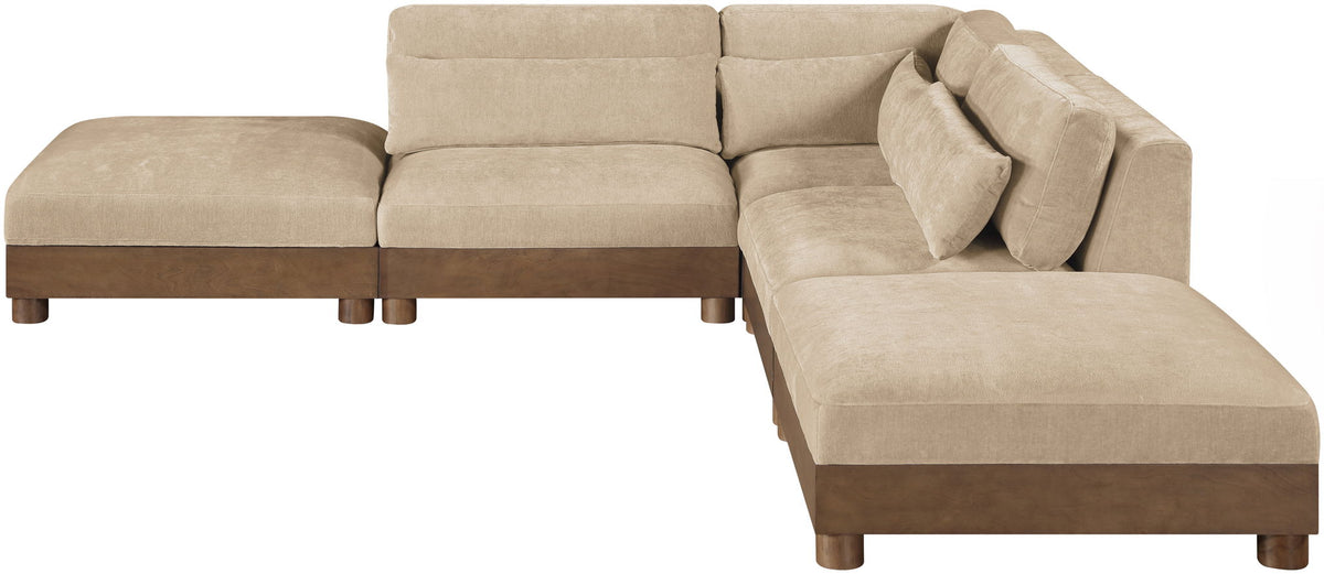 Turin - Chenille Fabric Upholstered Modular Sectional - Beige