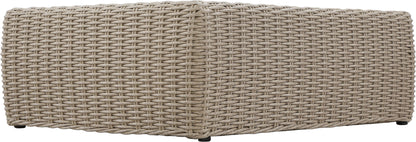 Seacrest - Teak Wood And Wicker Outdoor Patio Coffee Table