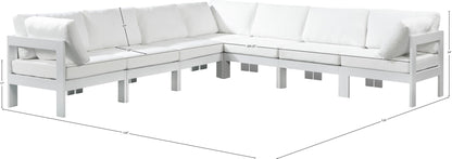 Nizuc - Outdoor Patio 7 Piece Modular Sectional With White Frame