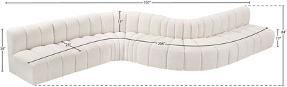 Arc - Boucle Fabric 8 Piece Curved Modular Sofa