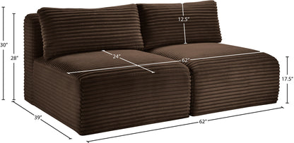 Shaggy - 2 Seat Modular Armless Sofa