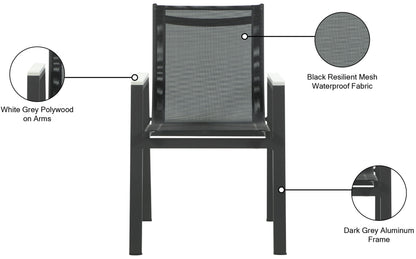 Nizuc - Outdoor Patio Dining Arm Chair With Gray Frame (Set of 2)