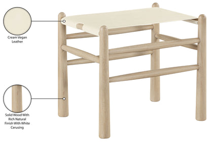 Santos - Faux Leather Upholstered Bench - Natural Frame