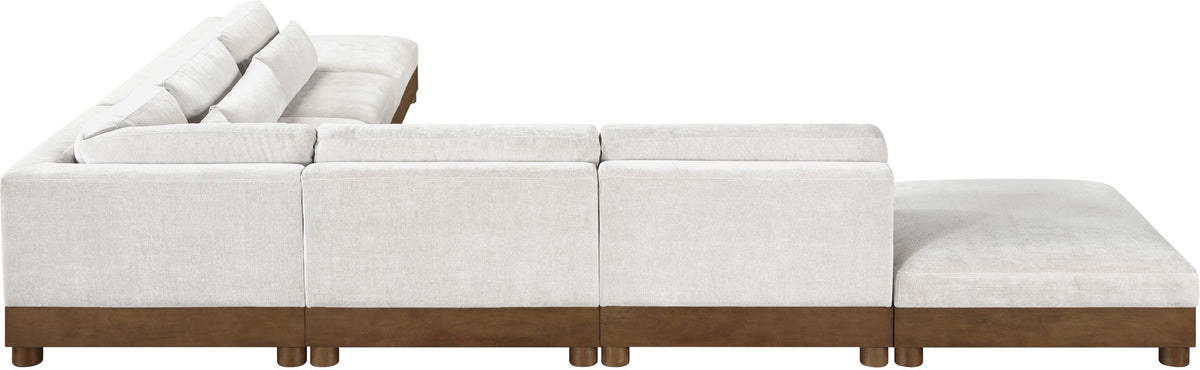 Turin - Chenille Fabric Upholstered Modular Sectional - Cream