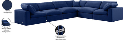 Comfy - 6 Piece Velvet Modular Corner Sectional