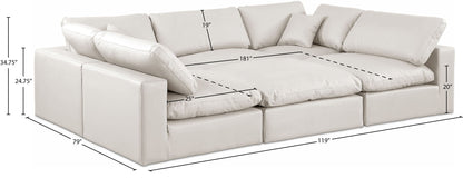 Comfy - 6 Piece Faux Leather Sectional