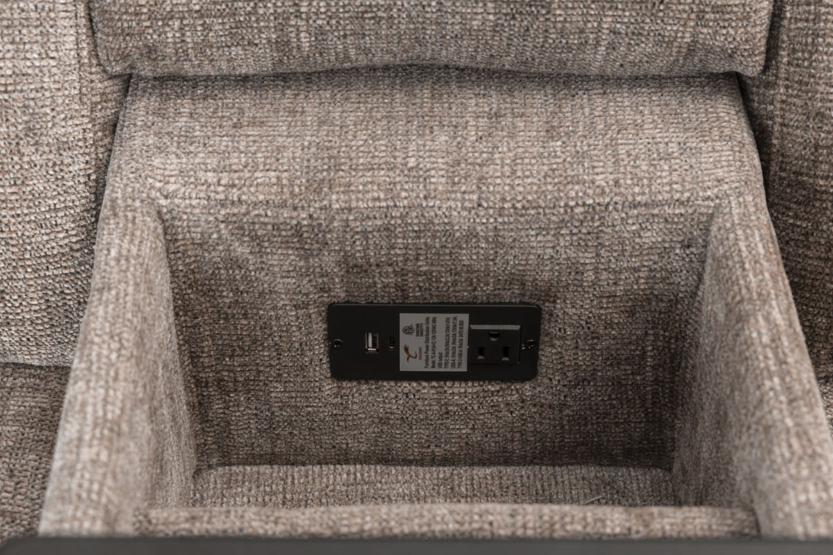 Colton - Power Zero Gravity Console Loveseat With Immersive Audio P3 - Branson Tweed