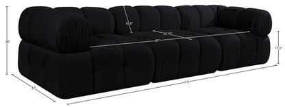 Orin - Velvet Performance Fabric Upholstered 3 Piece Modular Sofa