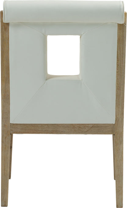 Gwendolyn - Faux Leather Dining Arm Chair With Natural Frame