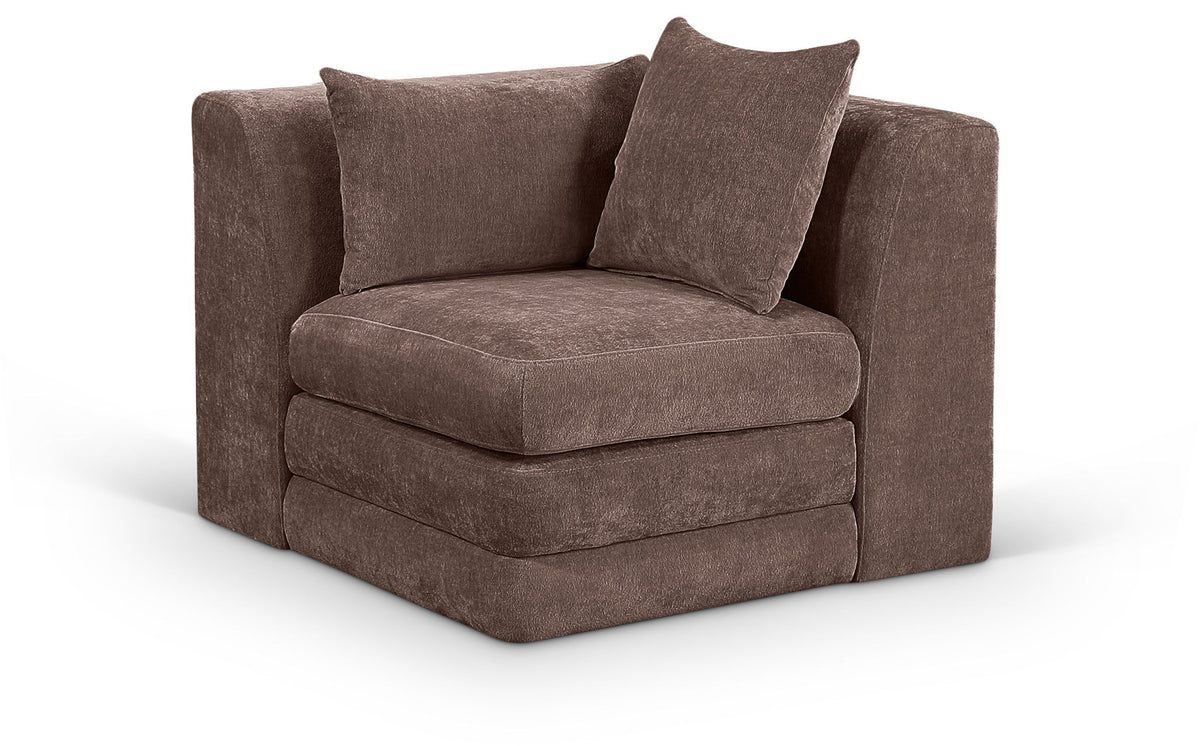 Stellar - Chenille Fabric Upholstered Modular Corner Chair