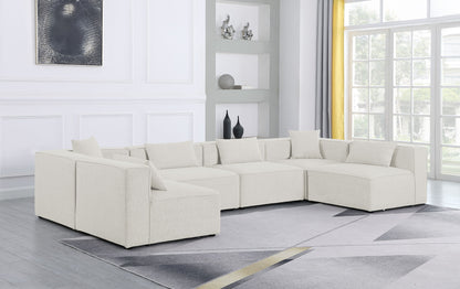 Cube - Linen 6 Piece Modular Armless Sectional