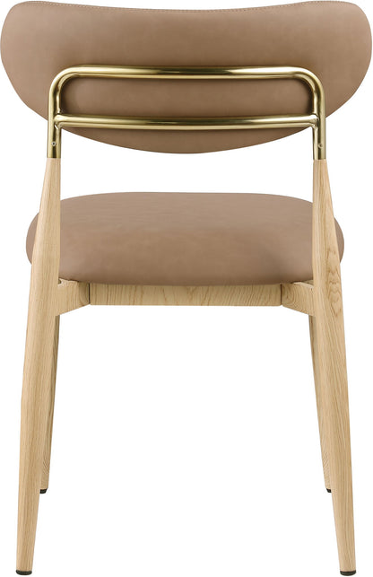 Ronda - Vegan Leather Upholstered Dining Side Chair - Natural Legs