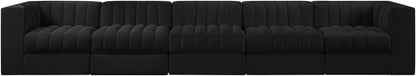 Rummi - Velvet Performance Fabric Upholstered 5 Piece Modular Sofa