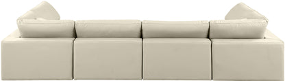 Comfy - 6 Piece Faux Leather Modular Armless Sectional