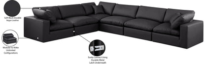 Comfy - 6 Piece Faux Leather Modular Corner Sectional