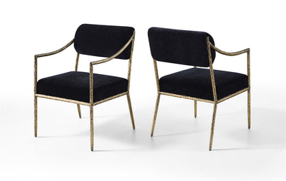 Bastille - Upholstered Dining Arm Chair (Set of 2) - Brass Frame