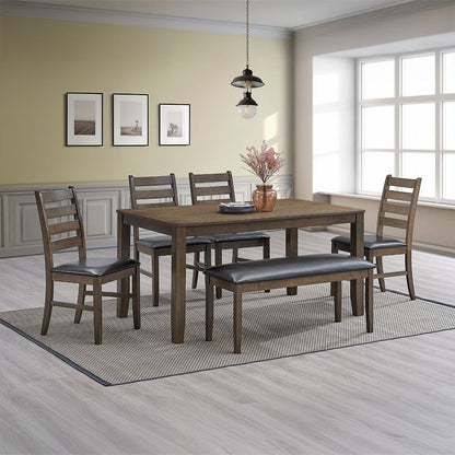 Damica - Side Chair (Set of 2) - Brown Synthetic Leather & Walnut