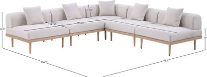 Laguna - 5 Piece 106.5" Upholstered Outdoor Patio Modular Sectional
