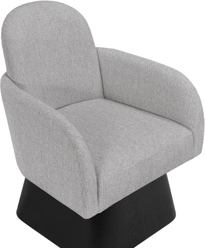 Marlowe - Linen Textured Fabric Upholstered Swivel Accent Chair - Stained Black