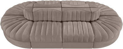 Rummi - Oval Velvet Performance Fabric Upholstered 8 Piece Modular Sectional